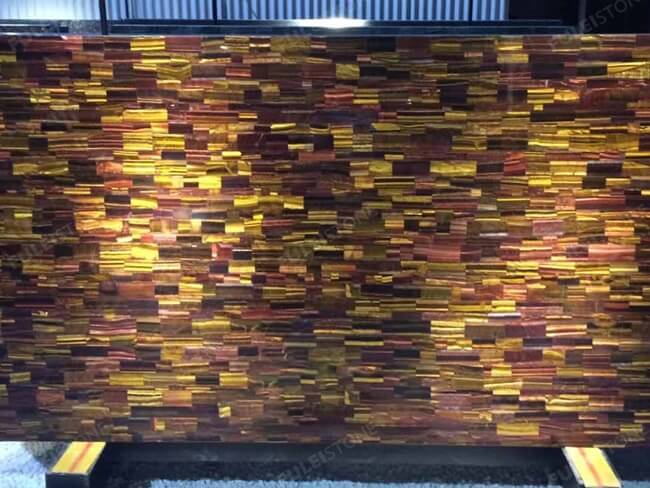 Luxury Polished Tiger Eyes Gemstone Slab — product view 2