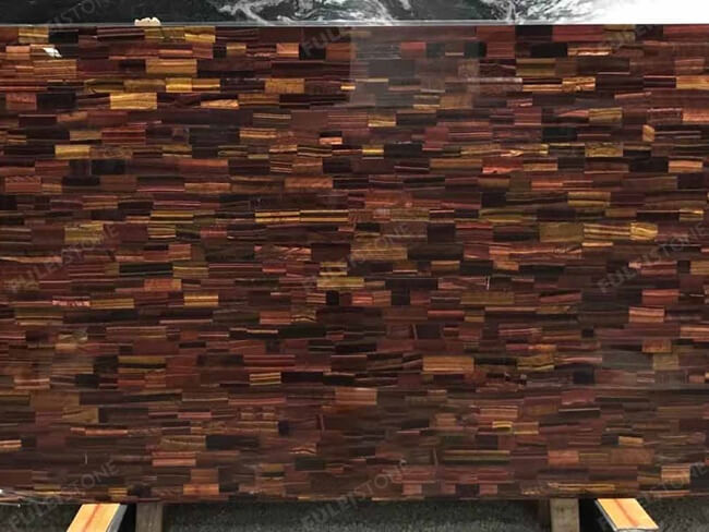 Luxury Polished Tiger Eyes Gemstone Slab — product view 3