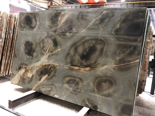Luxury Polished Verde Tortuga Quartzite Slab — product view 3