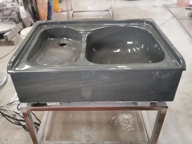 Lyon Grey Laundry Marble Sink — product view 4