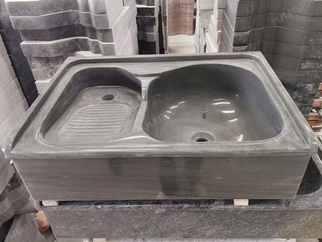 Lyon Grey Laundry Marble Sink — product view 5