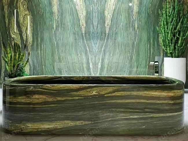Macallan Green Marble Tub and Basin