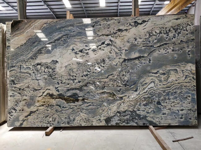 Natural Bookmatched Blue Quartzite Slab