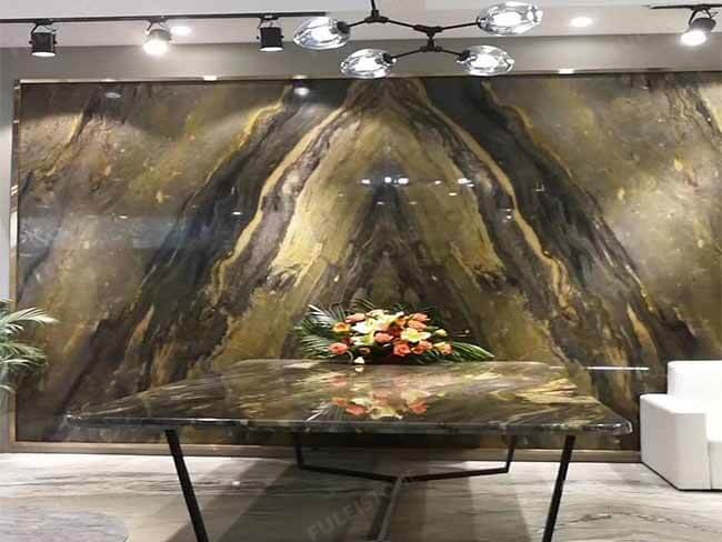 Natural Bookmatched Gold Fusion Quartzite Slab — product view 2