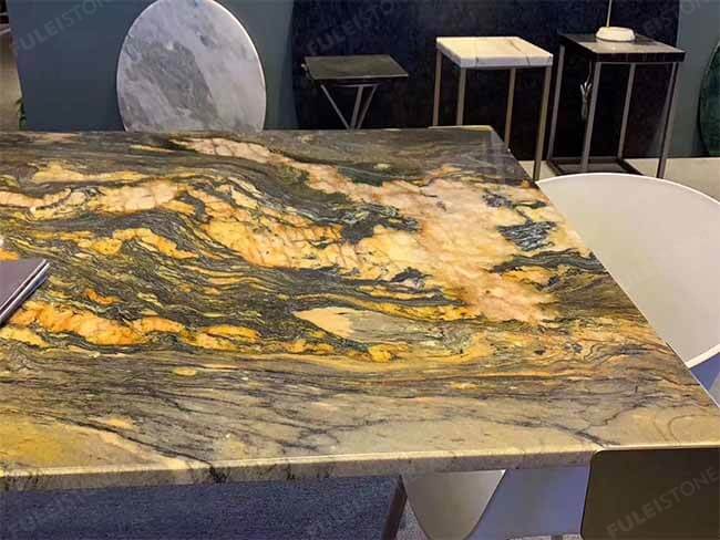 Natural Bookmatched Gold Fusion Quartzite Slab — product view 5