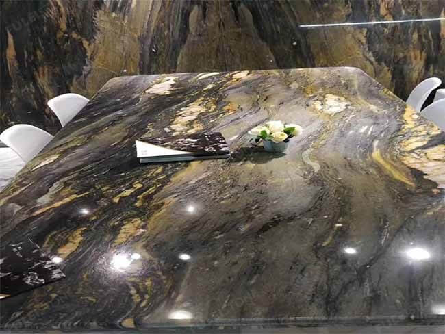 Natural Bookmatched Gold Fusion Quartzite Slab — product view 6