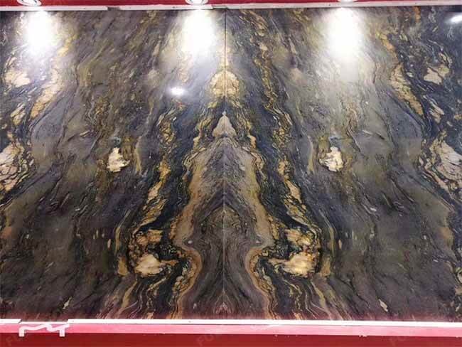 Natural Bookmatched Gold Fusion Quartzite Slab — product view 7