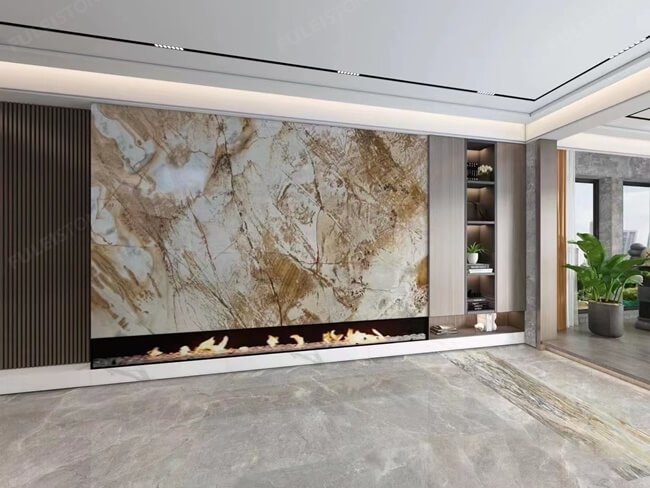 Natural Bookmatched Roma Impression Quartzite Slab — product view 3