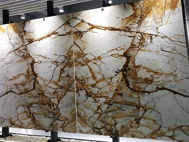 Natural Bookmatched Roma Impression Quartzite Slab — product view 4