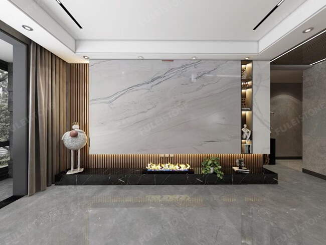 Natural Bookmatched White Wave Quartzite Slab — product view 2