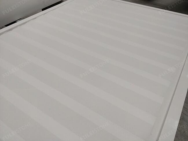 Customized Machine-Cut Carving Pure White Quartz Shower Base — product view 3