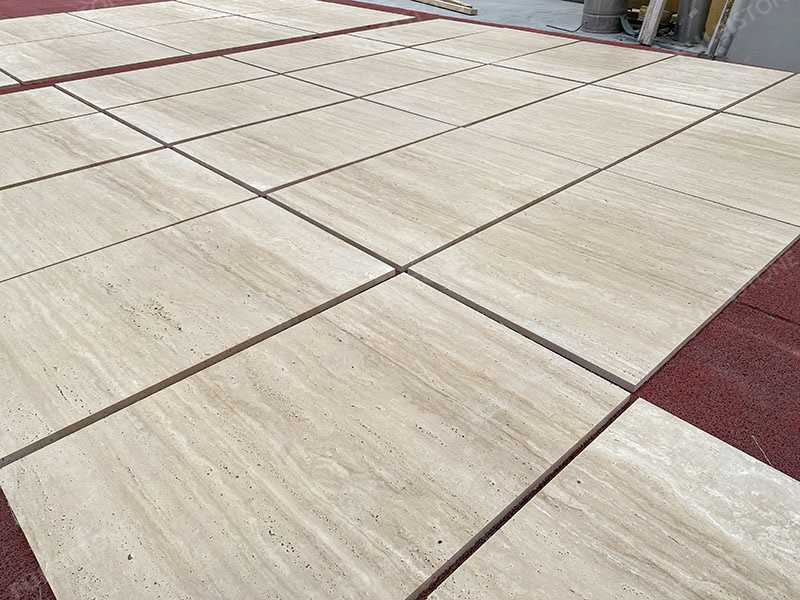 Unfilled Honed Roman Travertine Tiles — product view 2