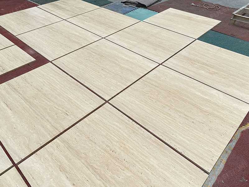 Unfilled Honed Roman Travertine Tiles — product view 3