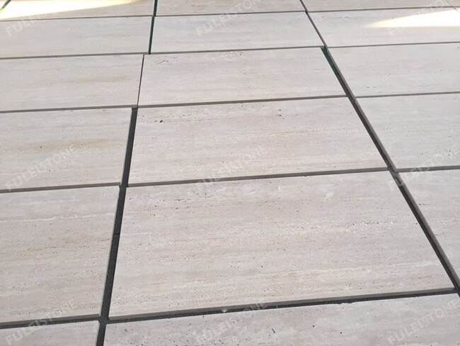 Unpolished and Unfilled Roman Travertine Tils — product view 2