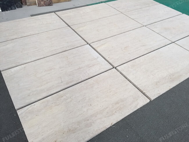 Unpolished and Unfilled Roman Travertine Tils — product view 4