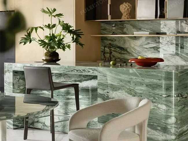Victoria Green Marble Table and Top — product view 4