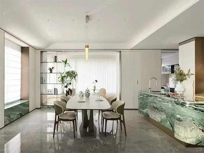 Victoria Green Marble Table and Top — product view 7