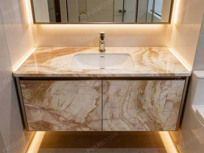 Victoria Pink Marble Table and Top — product view 1