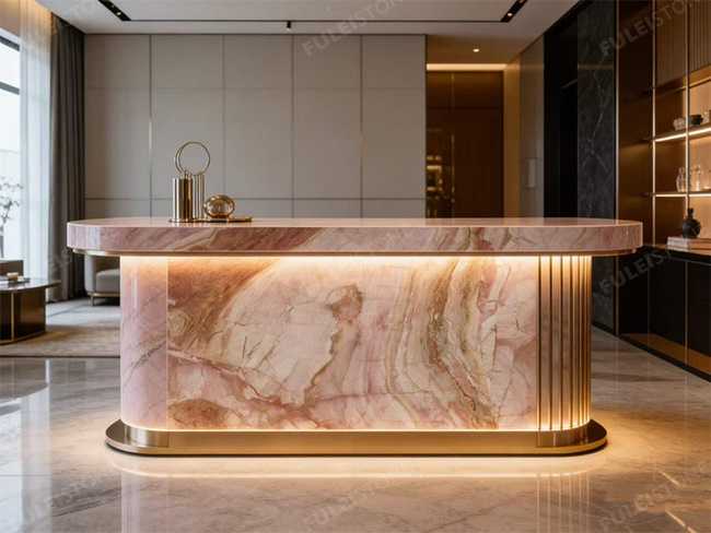 Victoria Pink Marble Table and Top — product view 5