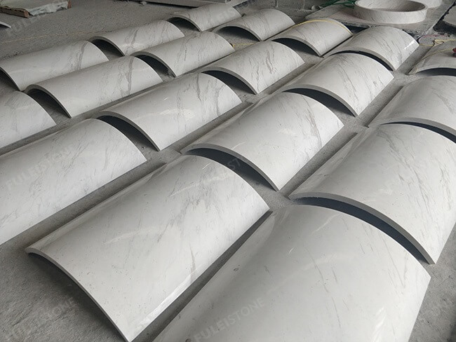 Customized Polished Volakas White Marble Column Layers — product view 1