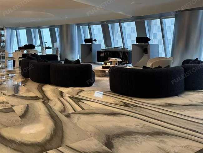 Wave Grey Marble Slab — product view 2