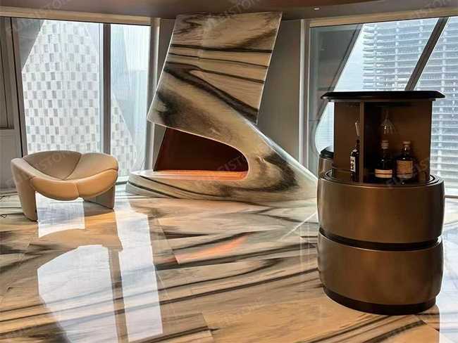 Wave Grey Marble Slab — product view 3