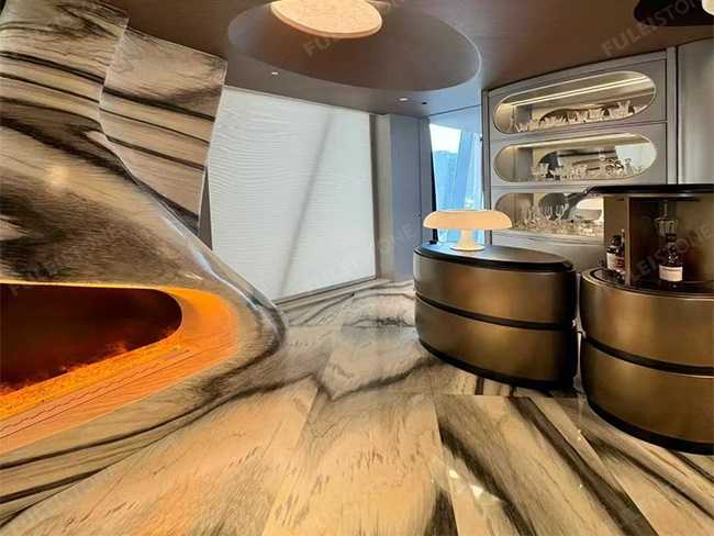 Wave Grey Marble Slab — product view 4