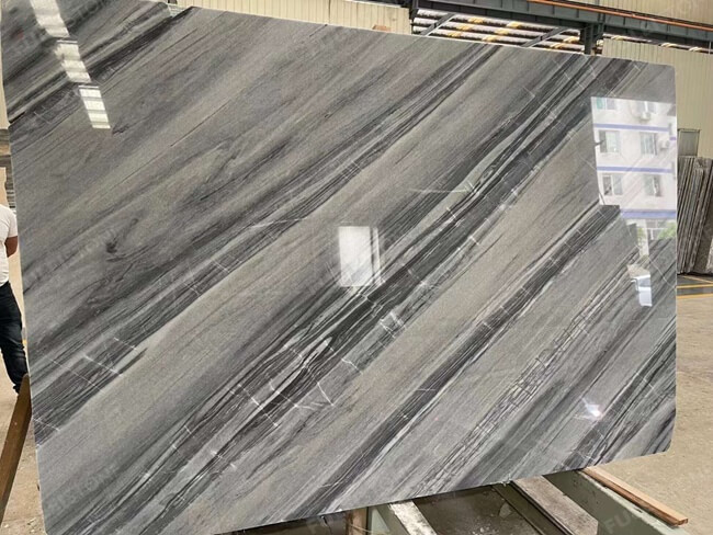 Wave Grey Marble Slab — product view 2
