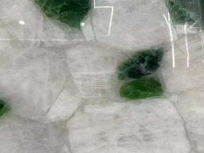 White and Green Crystal Slab — product view 2