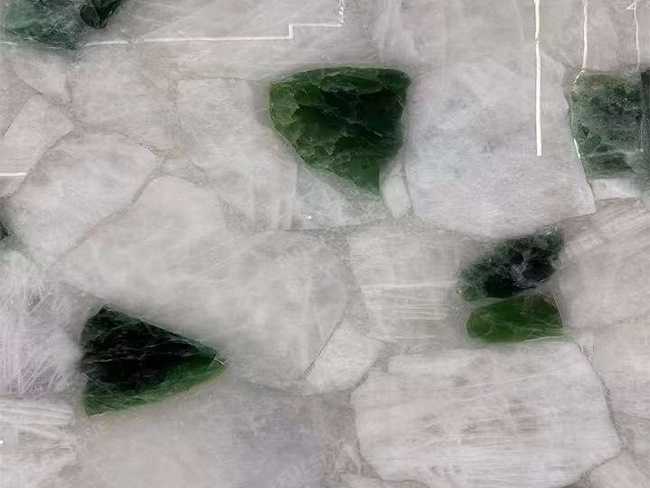 White and Green Crystal Slab — product view 3
