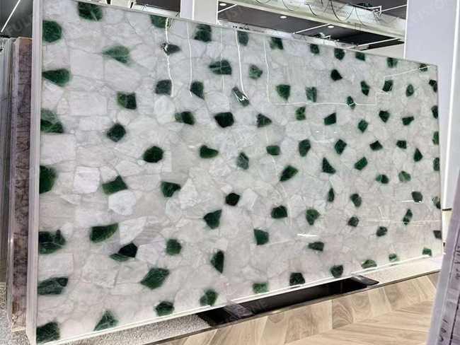 White and Green Crystal Slab — product view 4
