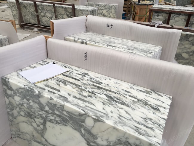 White Arabescato Marble Table Tops — product view 4