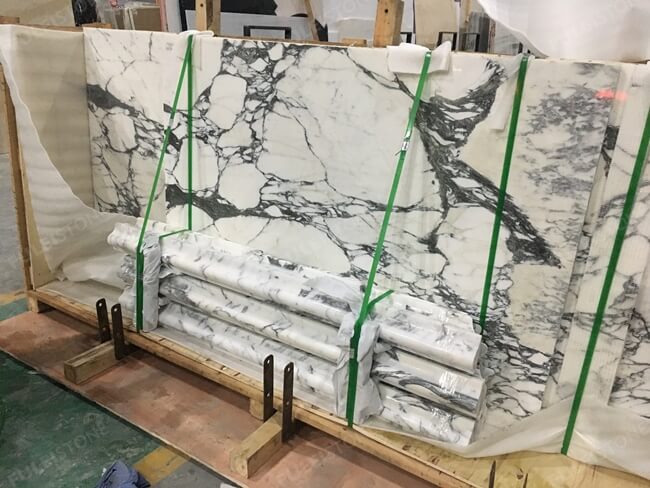 Customized White Arabescato Marble Tiles — product view 7