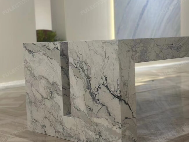 White Camouflage Marble Slabs — product view 6