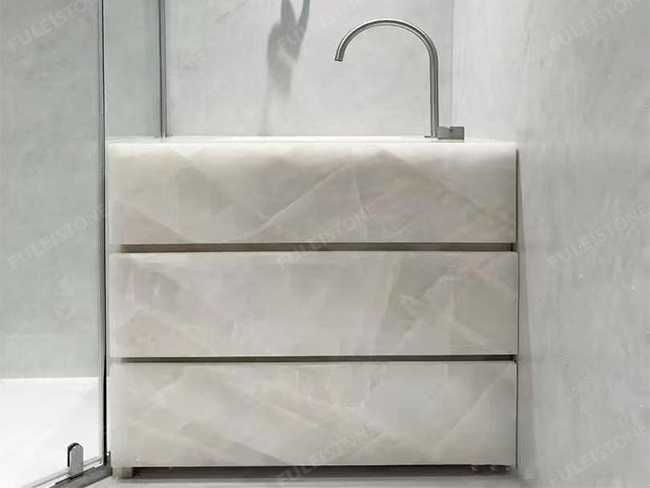 White Crystal Marble Table and Top — product view 5