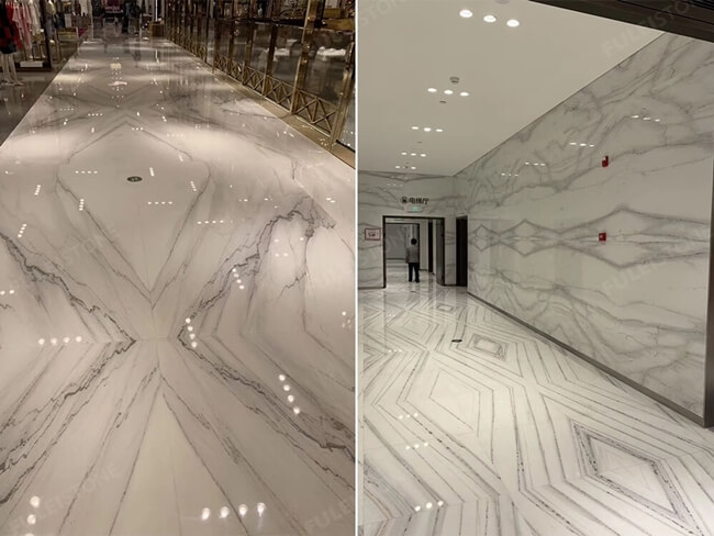 Polished White Lincoln Calacatta Marble Slabs — product view 2