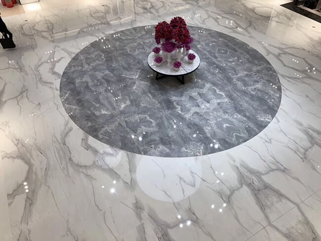 Polished White Lincoln Calacatta Marble Slabs — product view 3