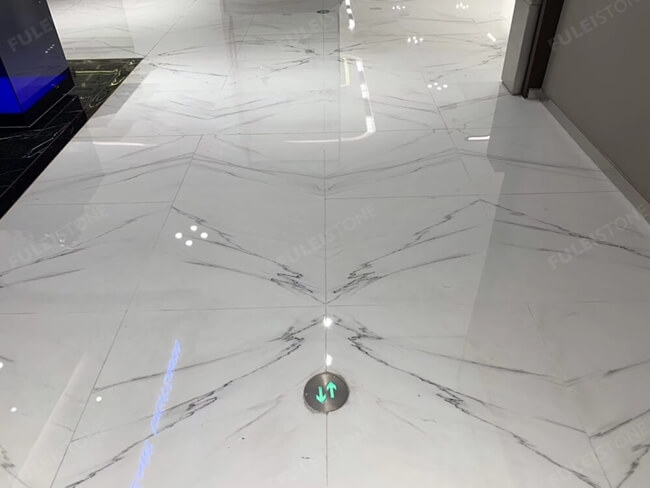 Polished White Lincoln Calacatta Marble Slabs — product view 4