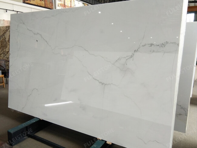 Polished White Lincoln Calacatta Marble Slabs — product view 5