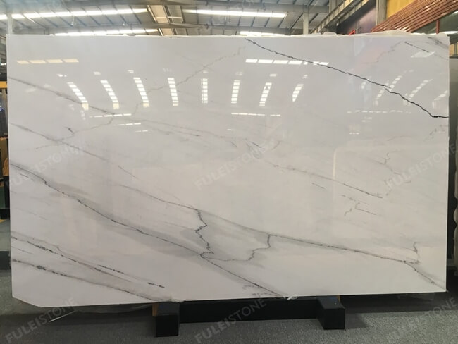 Polished White Lincoln Calacatta Marble Slabs — product view 6