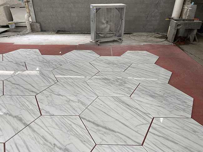 White Marble Hexagon Tiles — product view 2