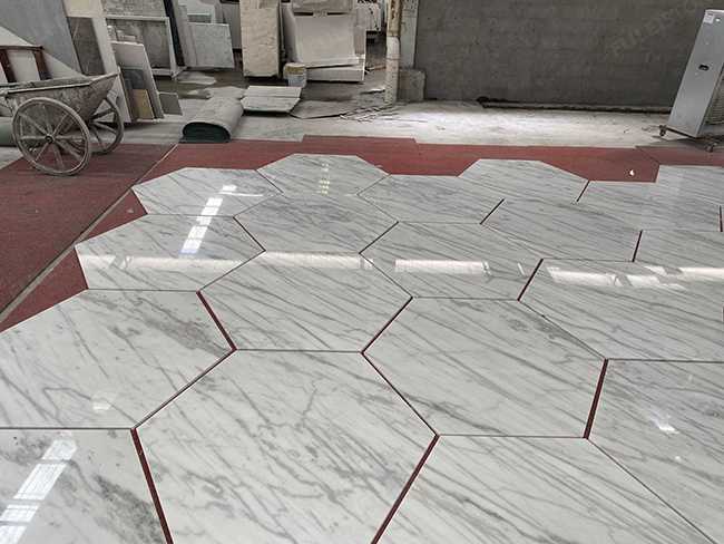 White Marble Hexagon Tiles — product view 3