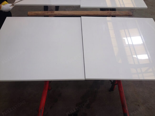 Customized White Nano Glass Marble Stone Tiles — product view 2