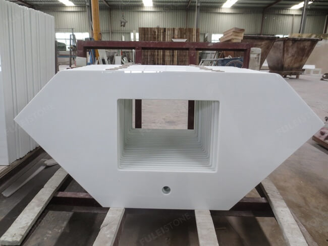 White Nano Glass Marble Stone Vanity Tops — product view 4