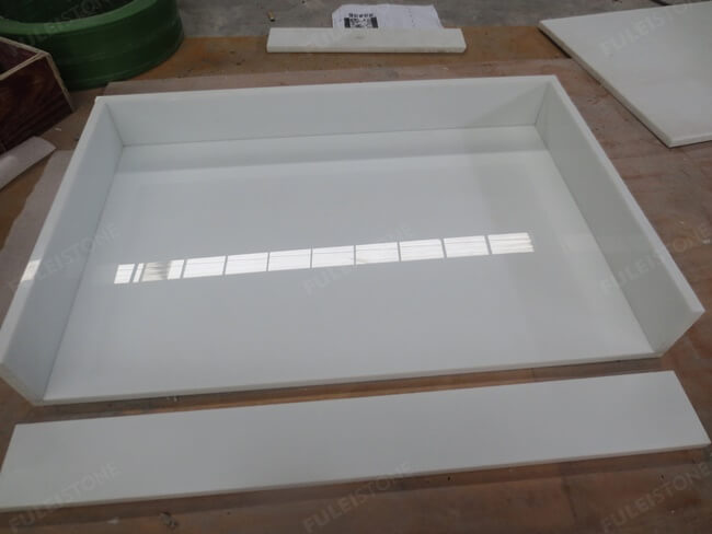White Nano Glass Marble Stone Vanity Tops — product view 5