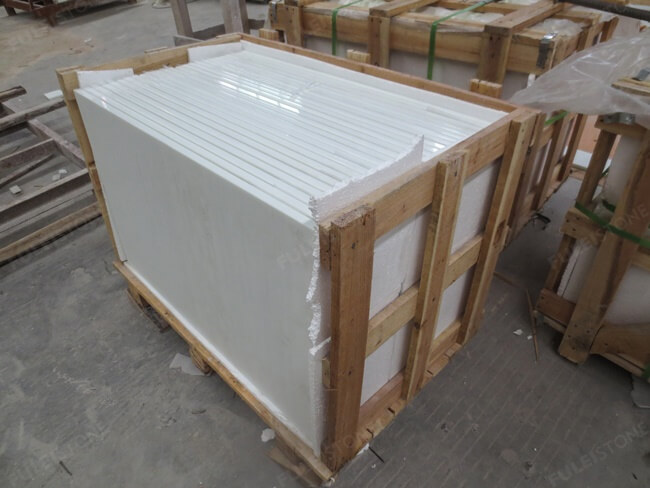 White Nano Glass Marble Stone Vanity Tops — product view 6