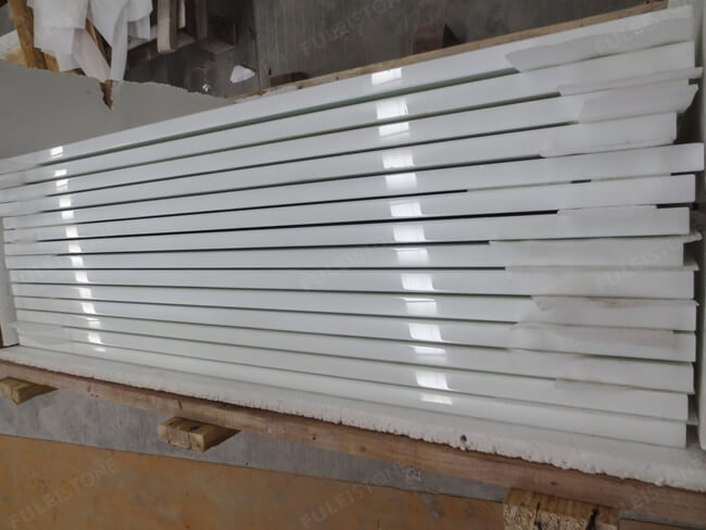 White Nano Glass Marble Stone Vanity Tops — product view 7