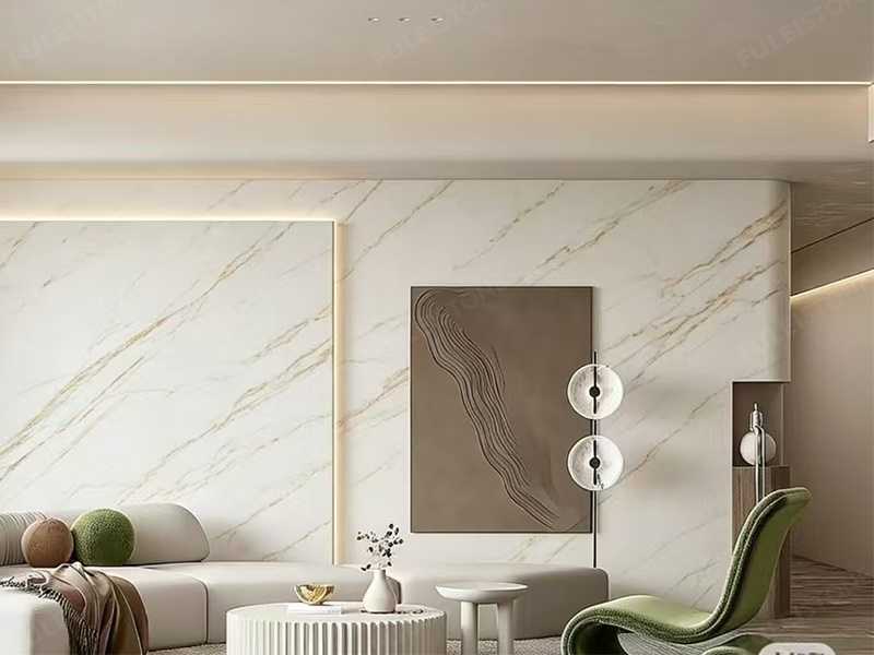 White Onyx Marble Slabs with Gold Lines — product view 3