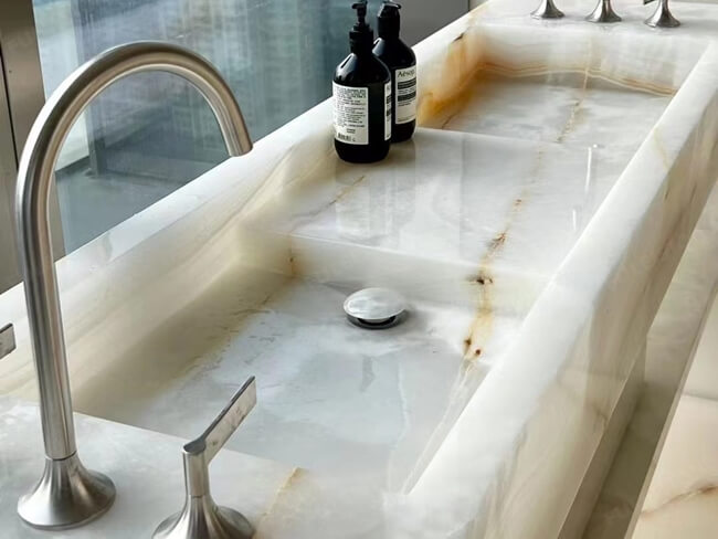 White Onyx Vanity Tops — product view 3