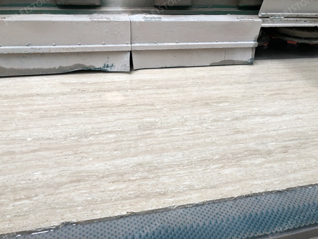 White Travertine Slabs Unfilled & Leather Finish — product view 3